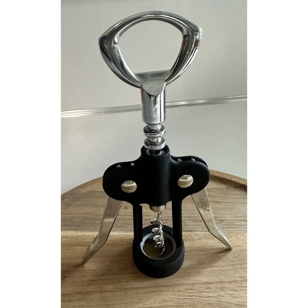 Oneida Black Winged Corkscrew Wine Bottle Opener Barware
